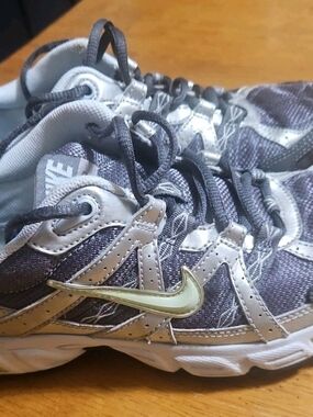 Nike Gray and Silver Running Sneakers
